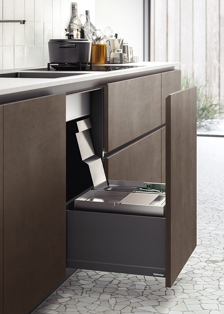 Tiroirs en bois d'une cuisine Valdesign Logica