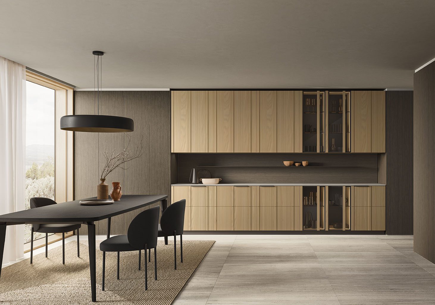 Cuisine Valdesign Maggiorana en chêne clair avec table à manger