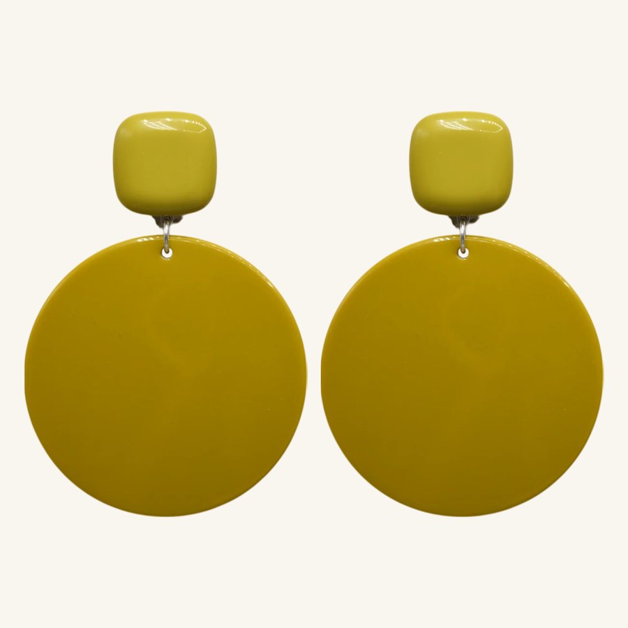 Boucles d'oreilles rondes jaunes