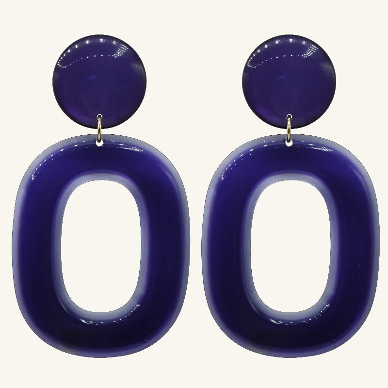 Boucles d'oreilles ovales violettes