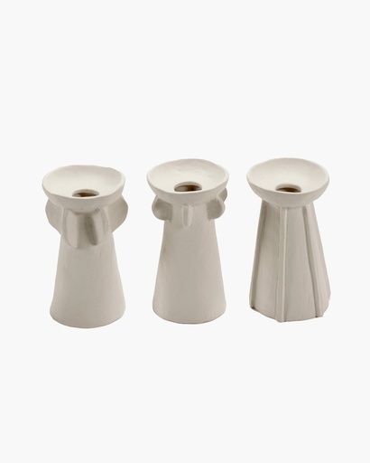Vase – lot de 3 – beige Molly – 8x8x14 c 2