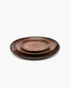 Assiette ronde large d34 brun 4
