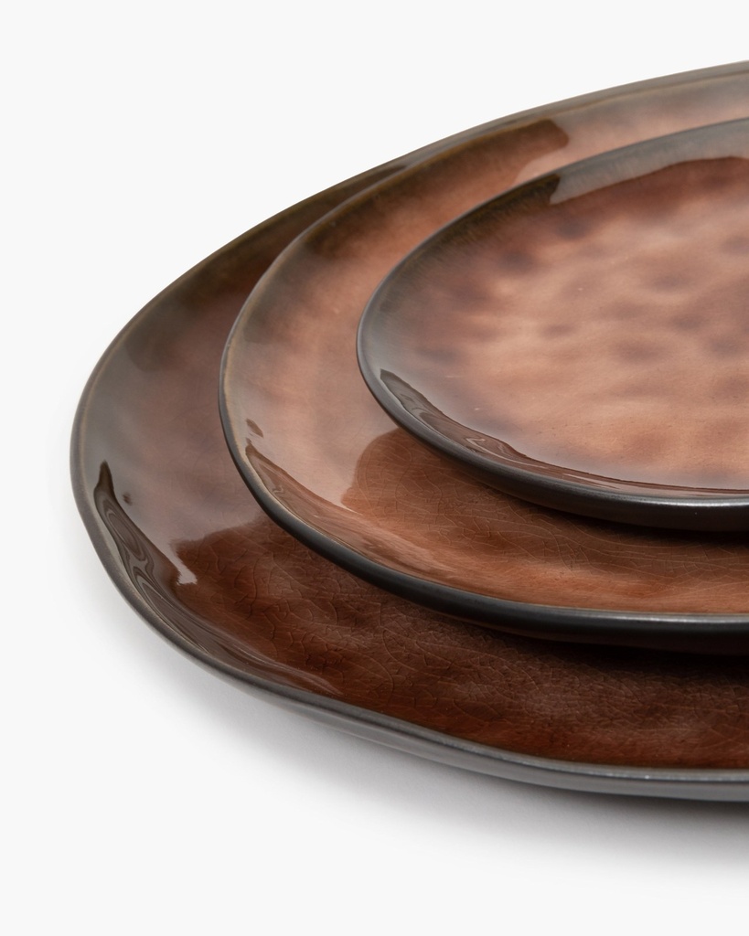 Assiette ronde large d34 brun 5