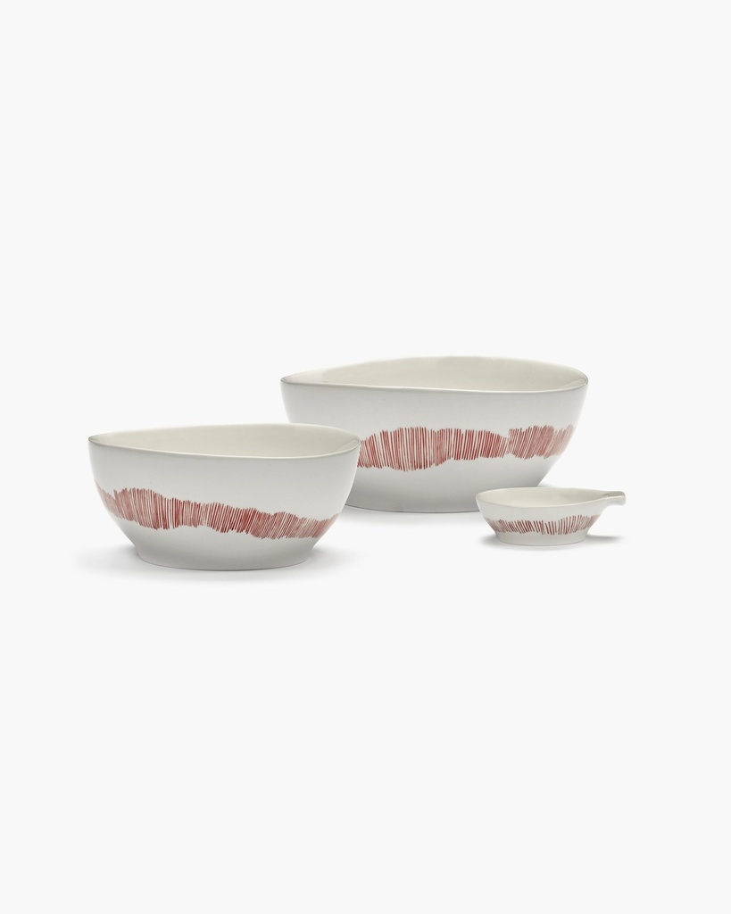 Bol s - blanc swirl-stripes rouge - feas 3
