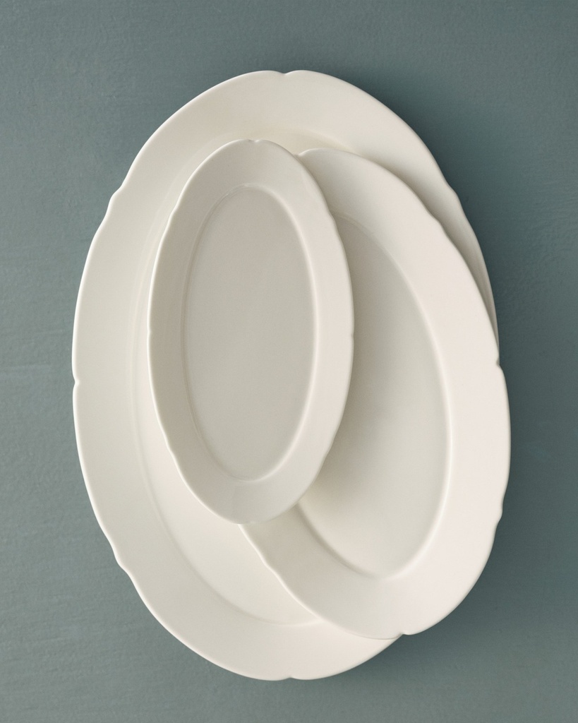 Assiette ovale L Silhouette – blanc 2