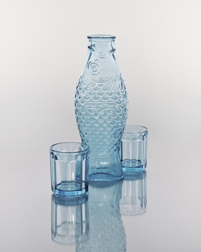 Carafe et 2 verres M Fish & Fish – bleu 2