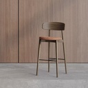 Chaise de bar Cover – pied bois, dossier bois