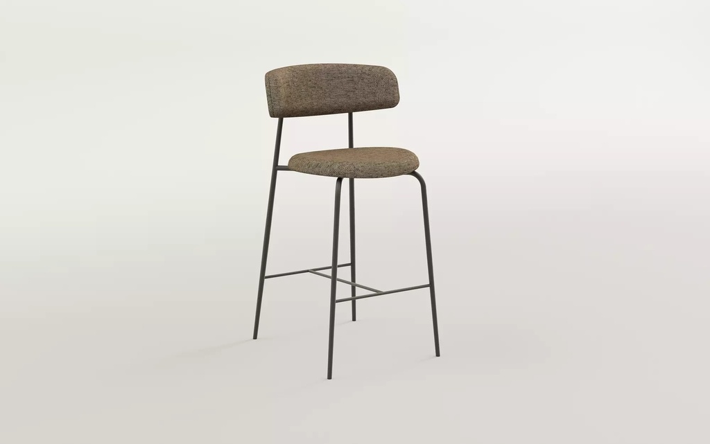 Chaise de bar Cover – pied métal, dossier garni