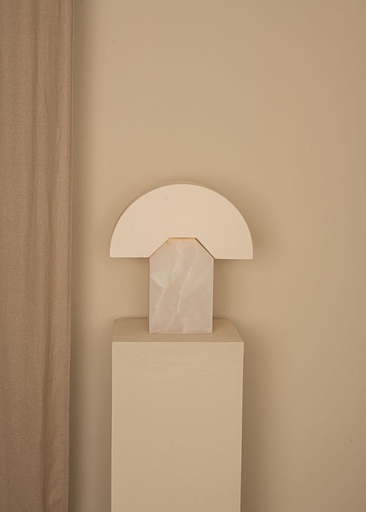 Lampe à poser Edna – H 46 cm — albâtre blanc 2