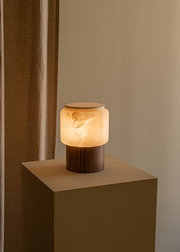 Lampe à poser Lanterno – H 25 cm — albâtre blanc 2