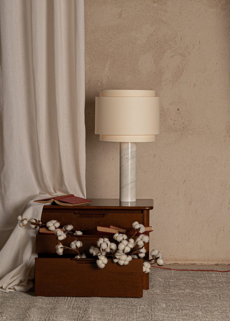 Lampe à poser Pipo Duoble – H 60 cm — marbre blanc 2