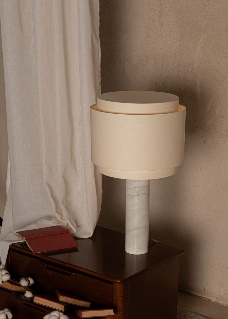 Lampe à poser Pipo Duoble – H 60 cm — marbre blanc 3