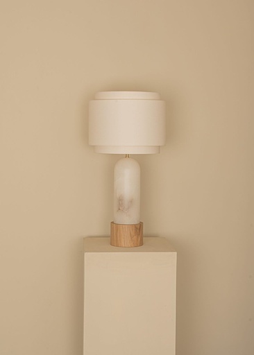 Lampe à poser Pura Kelo Duoble – H 69 cm — albâtre blanc 2