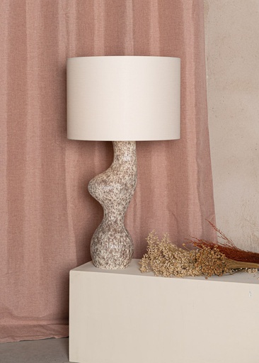 Lampe à poser Venuso – H 78 cm — céramique rouge côtelé 2