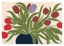 Anine cecilie iversen - tulips in a blue vase - 30x40 cm — vue 1