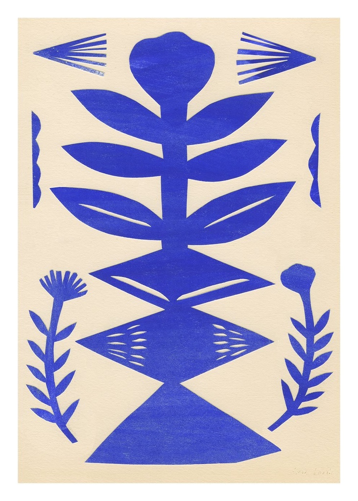 Anne laval - blue paper cut - 50x70cm — vue 1