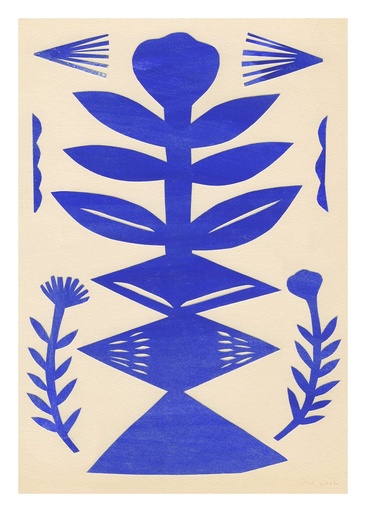 Anne laval, blue paper cut - 30x40 cm — vue 1