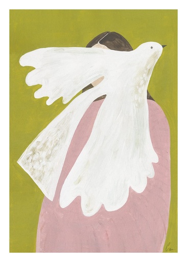 Clara schicketanz - bird and woman - 30x40 cm — vue 1