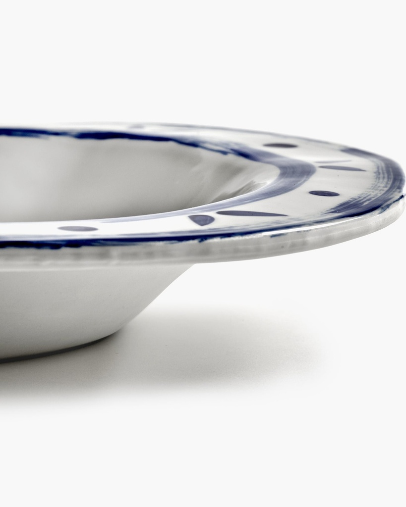 Bol de service 02 blanc/bleu — vue 3