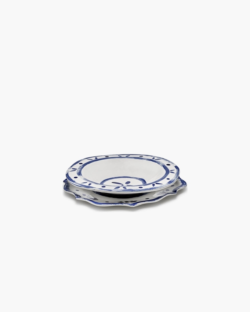 Bol de service 02 blanc/bleu — vue 4