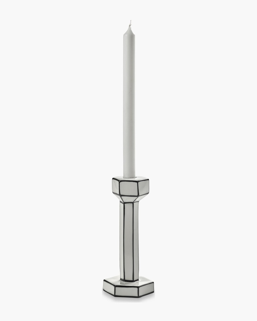 Bougeoir blanc/noir L H21 — vue 3