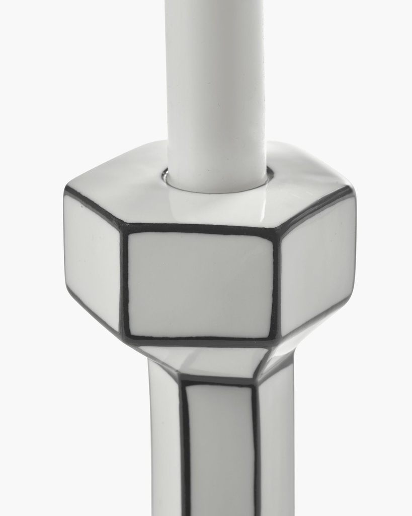Bougeoir blanc/noir L H21 — vue 4