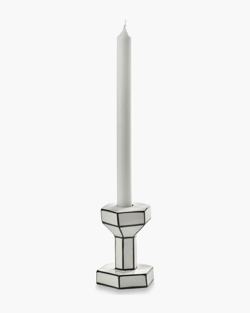 Bougeoir blanc/noir S H11.5 — vue 3