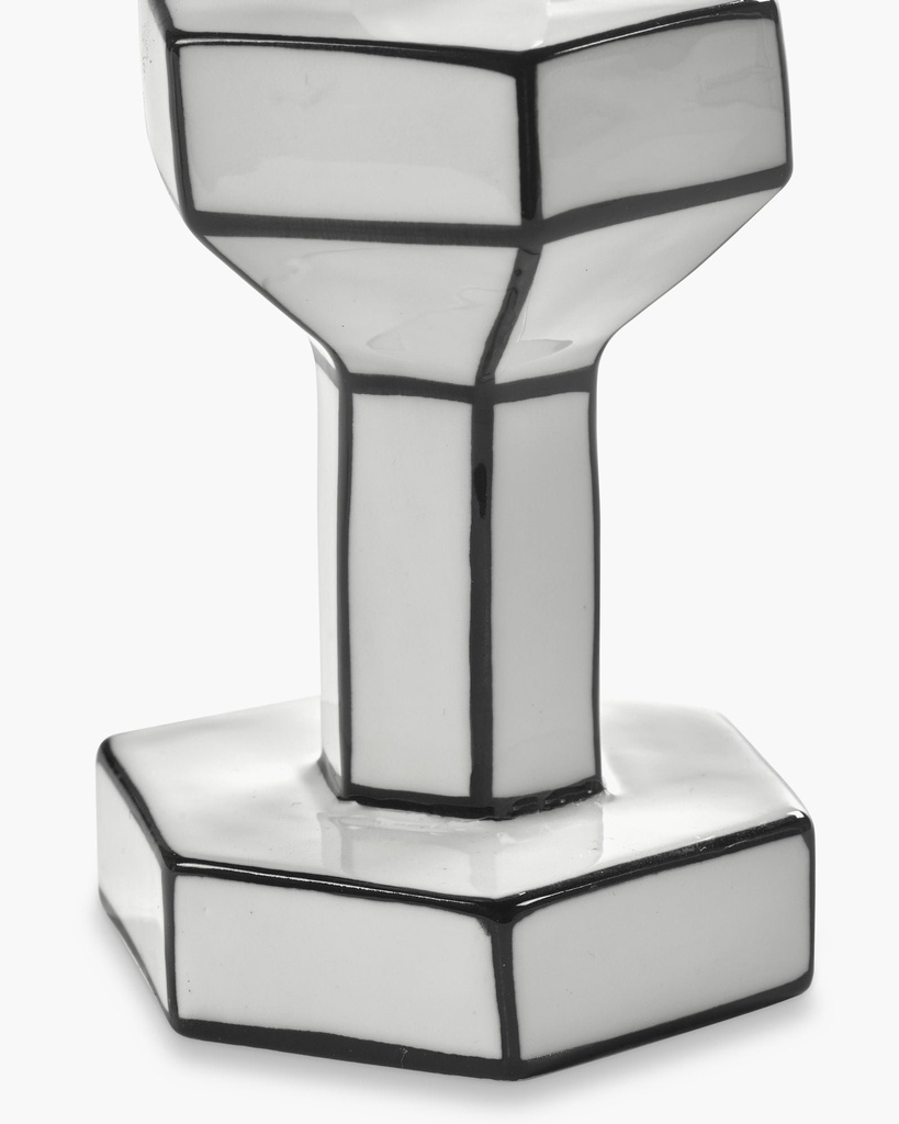 Bougeoir blanc/noir S H11.5 — vue 4
