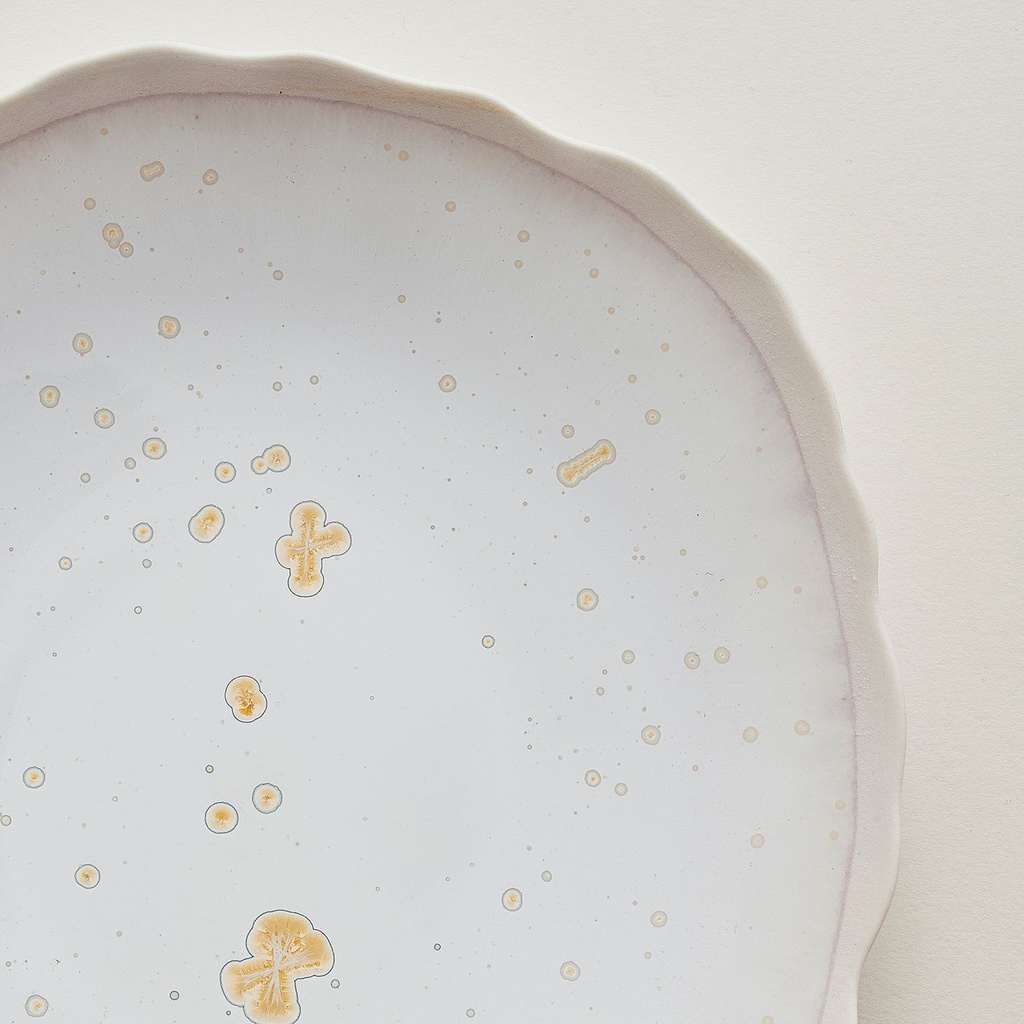 Assiette XL plume nacre 29x26,5 — ambiance