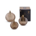 Lampe à huile ronde Elegant – verre champagne, laiton – M Ø11 cm