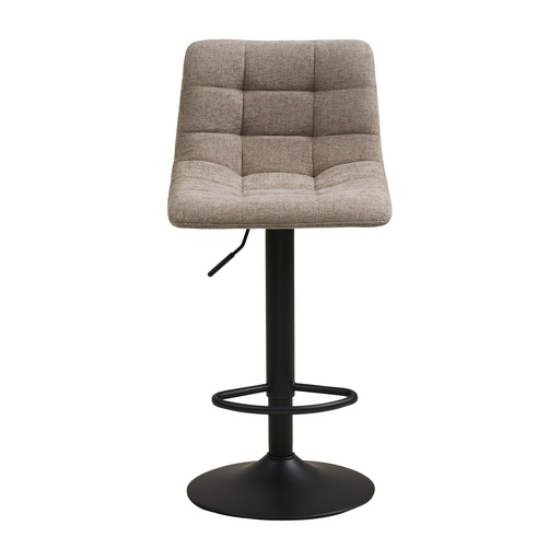 Chaise de bar Middelfart – gris, pieds noirs (2)