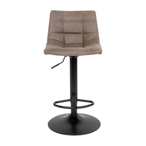 Chaise de bar Middelfart – microfibre, marron clair, pieds noirs (2)
