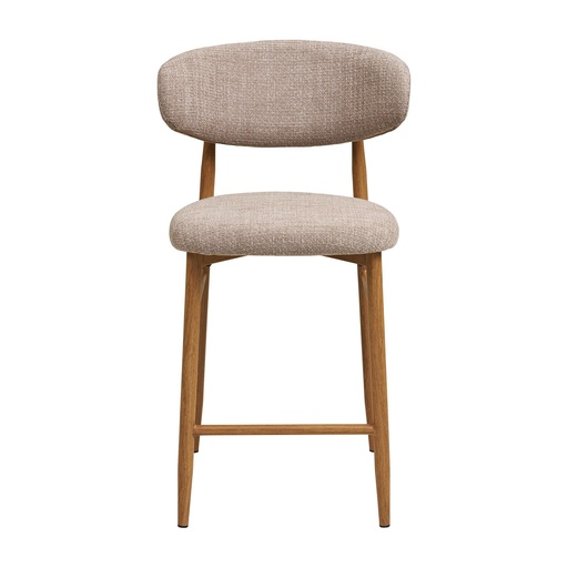 Chaise de comptoir Levanto – sable, pieds effet bois, chêne (2)
