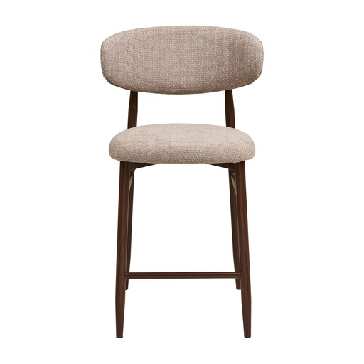 Chaise de comptoir Levanto – sable, pieds effet bois, noyer (2)
