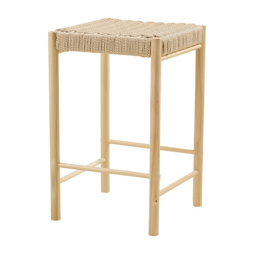 Chaise de comptoir avec assise en osier naturel Abano – peuplier, naturel (2)