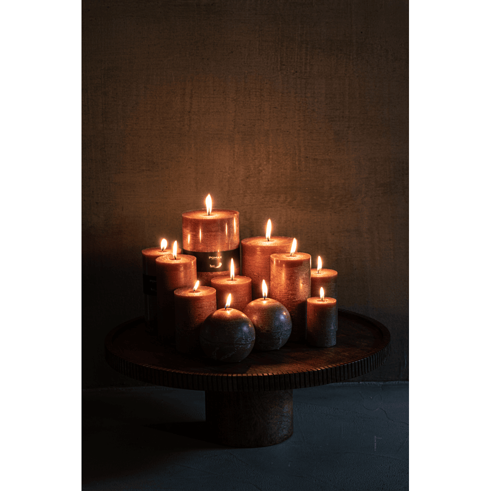 Candle - cire de paraffine - dia: 7 cm/ h: 10 cm - noisette — photo 2