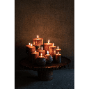 Candle - cire de paraffine - dia: 7 cm/ h: 10 cm - noisette — photo 2