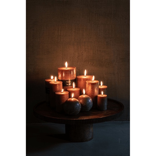 Candle - cire de paraffine - dia: 7 cm/ h: 10 cm - noisette — photo 2