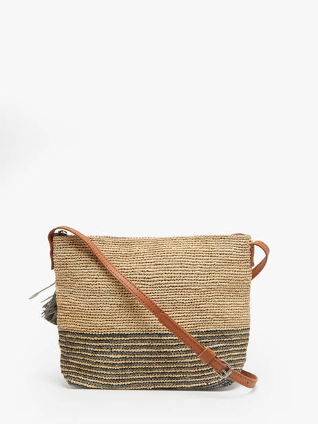 Sac bayanino rayé en crochet - noir / thé — photo 2