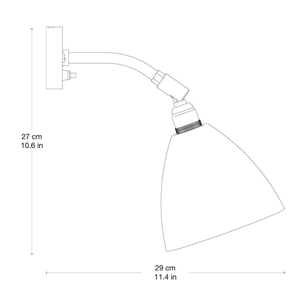 Applique BL7 – Ø16 — dessin de face