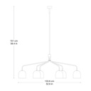 Lustre Howard – 6 bras — dessin de face