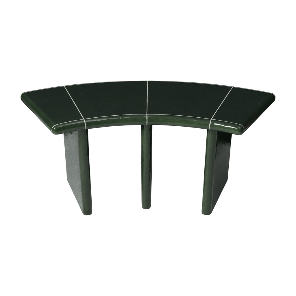 Banc incurvé Deya – vert foncé – 110 cm — vue 2