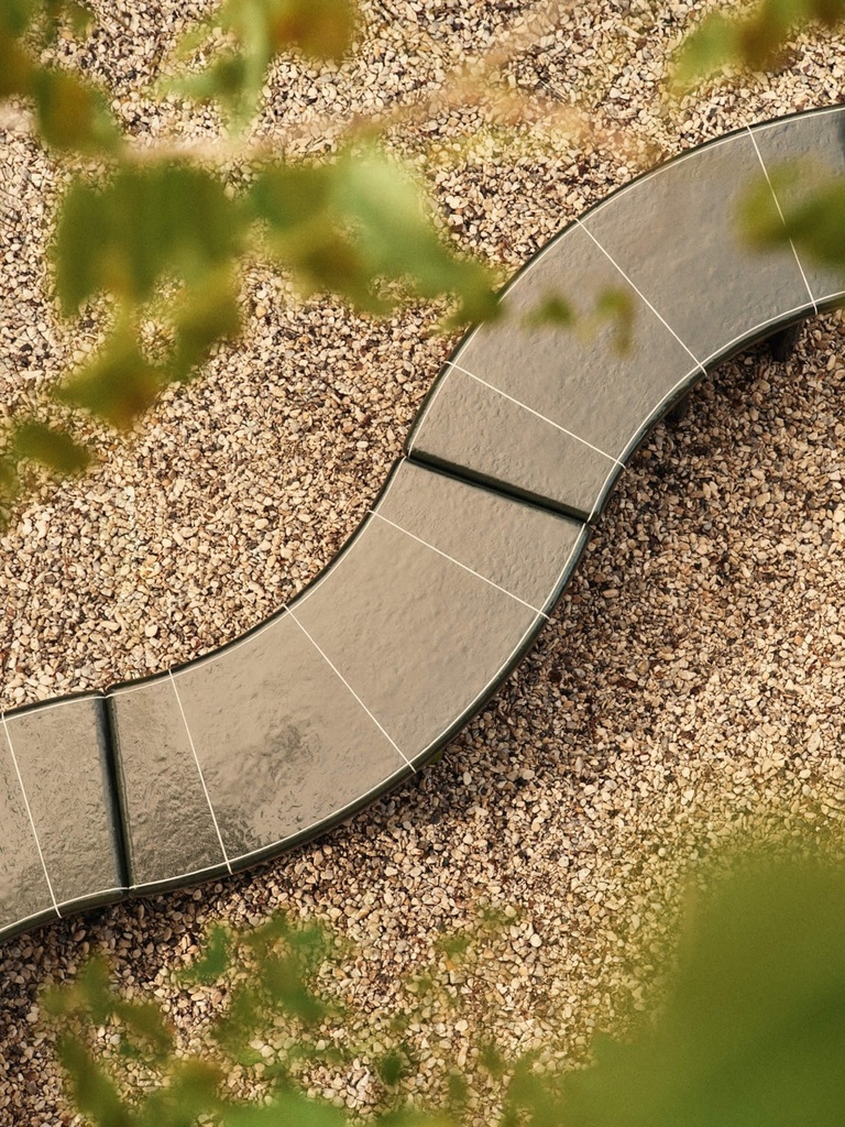 Banc incurvé Deya – vert foncé – 110 cm — vue 4