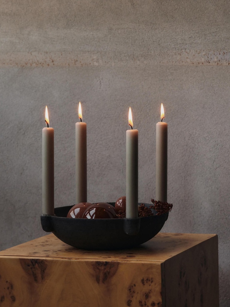 Bougeoir Bowl – grand – céramique – gris foncé — vue 2