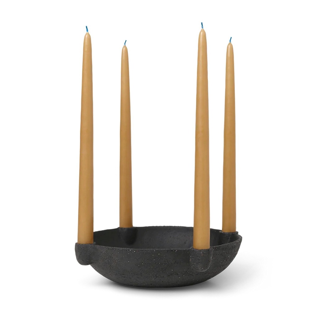 Bougeoir Bowl – grand – céramique – gris foncé — vue 3
