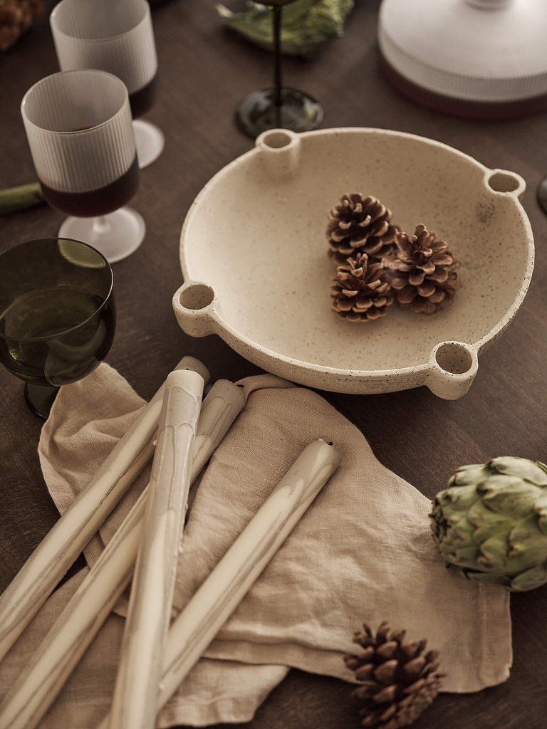 Bougeoir Bowl – grand – céramique – sable — vue 3