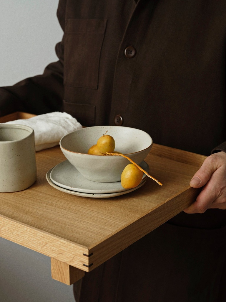 Assiette Flow – petite – blanc cassé moucheté — vue 2