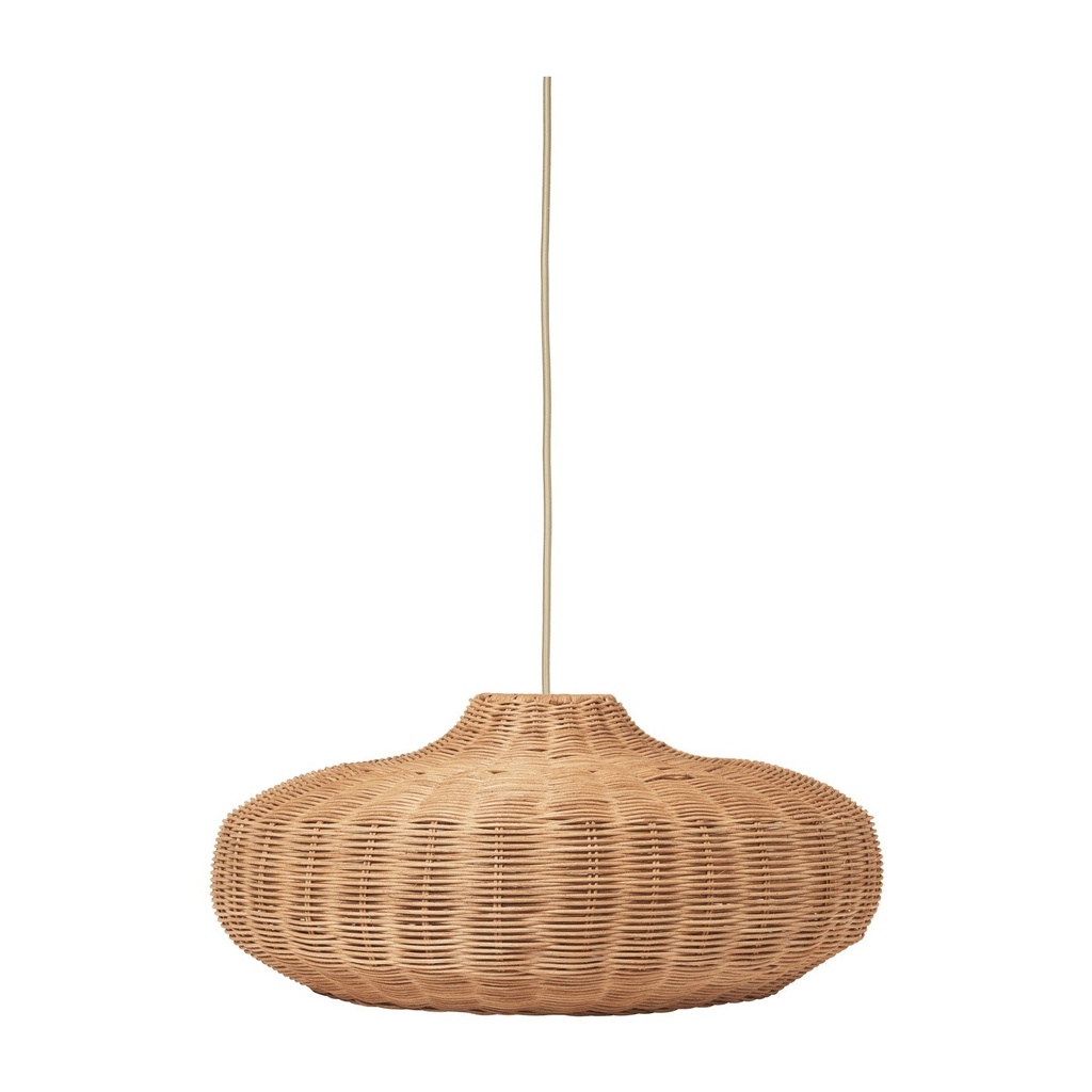 Abat-jour tressé – disque – naturel — vue 2
