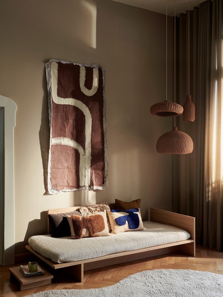 Abat-jour tressé – disque – naturel — vue 3
