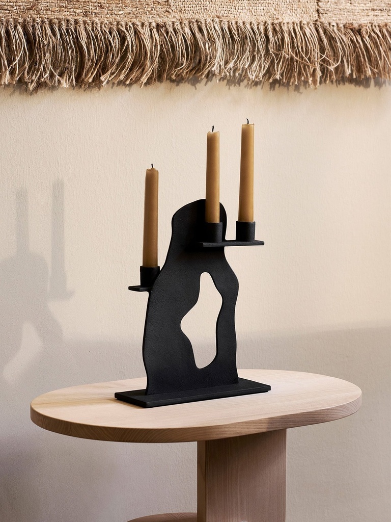 Bougeoir Erode – aluminium noir — vue 2